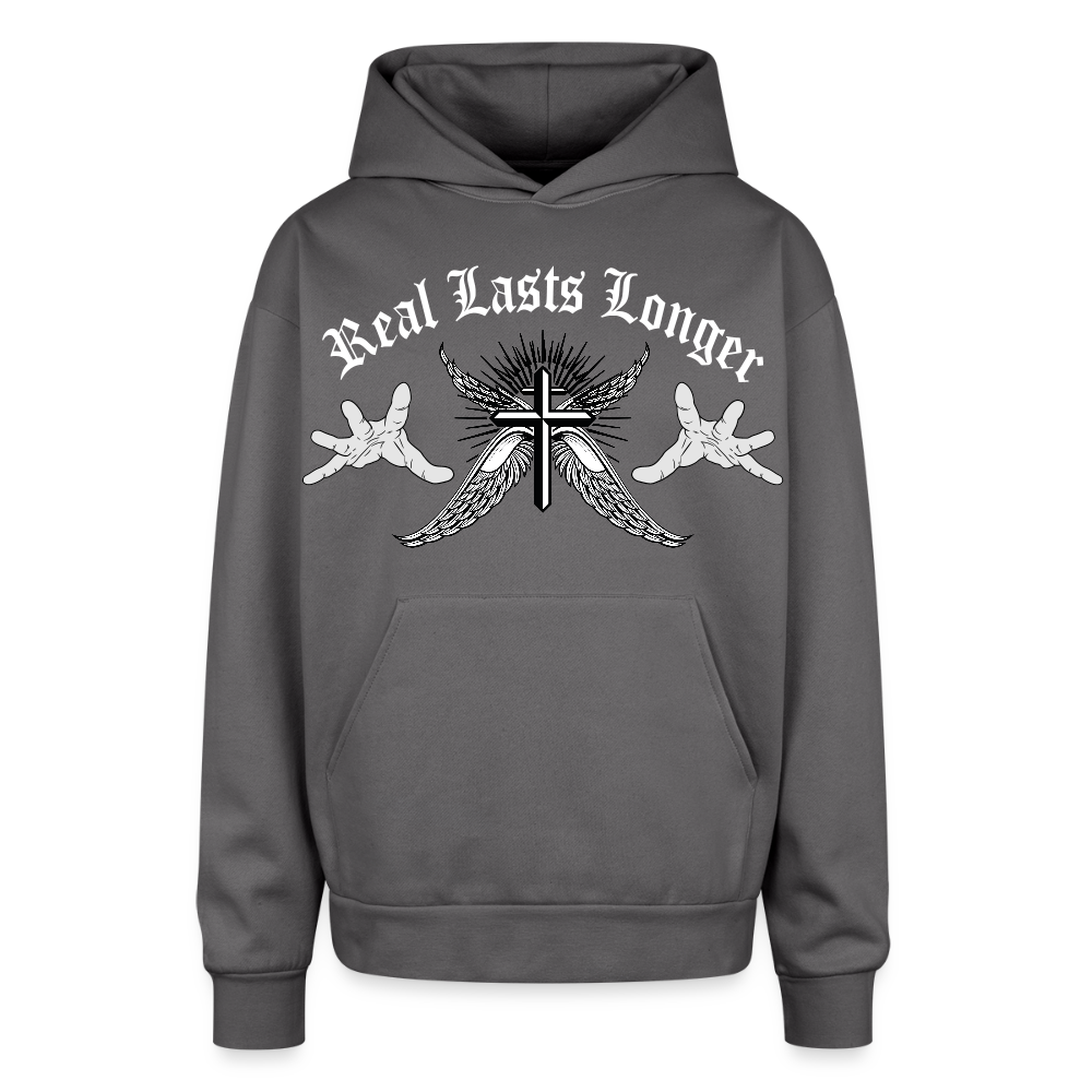 Oversized Joshua 1:9 Sweatshirt - graphite gray