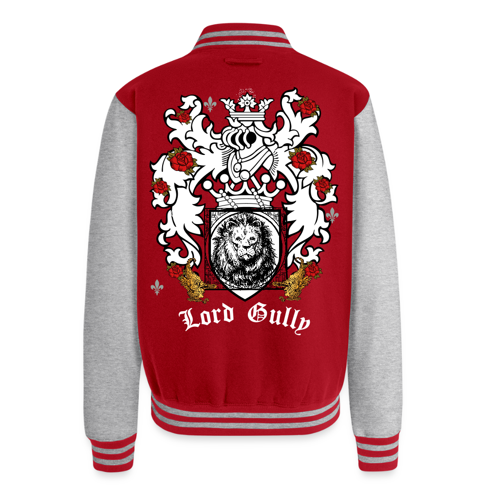 Lord Gully Varsity Jacket - red/heather grey
