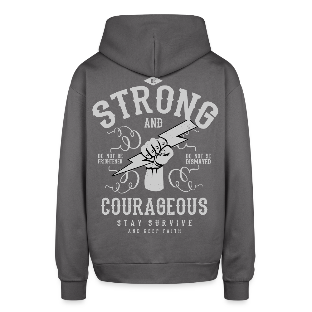 Oversized Joshua 1:9 Sweatshirt - graphite gray