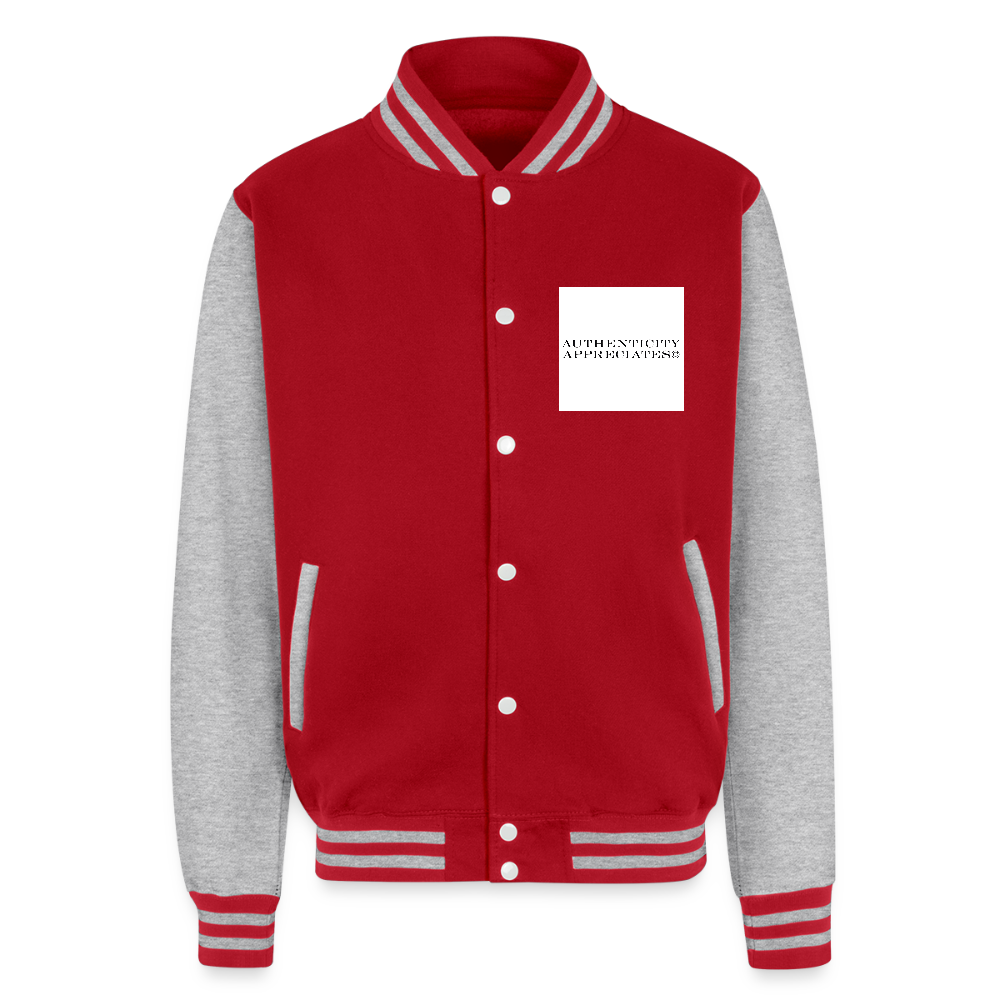 Lord Gully Varsity Jacket - red/heather grey