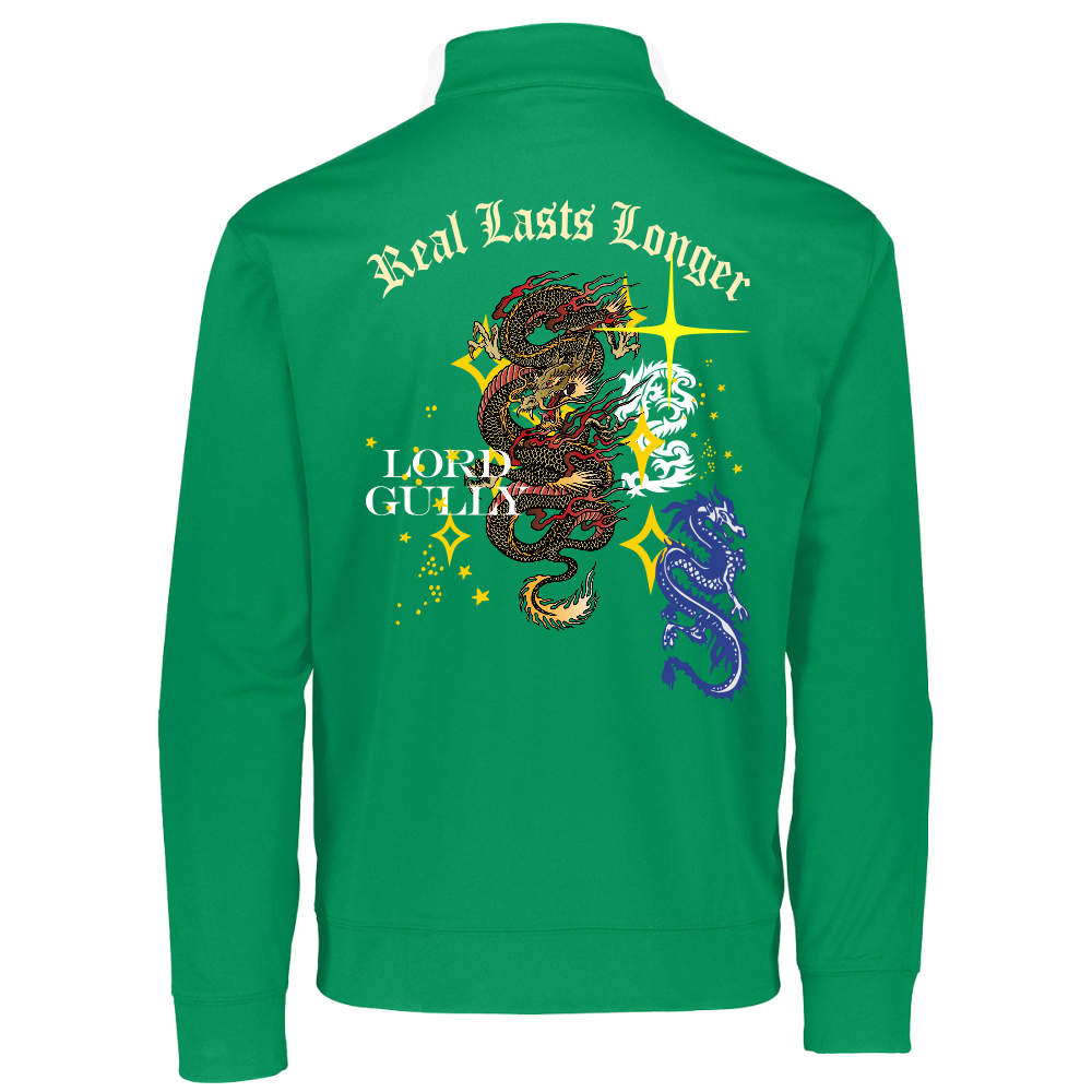 Cosmic Dynasty Quarter Zip - kelly green/white