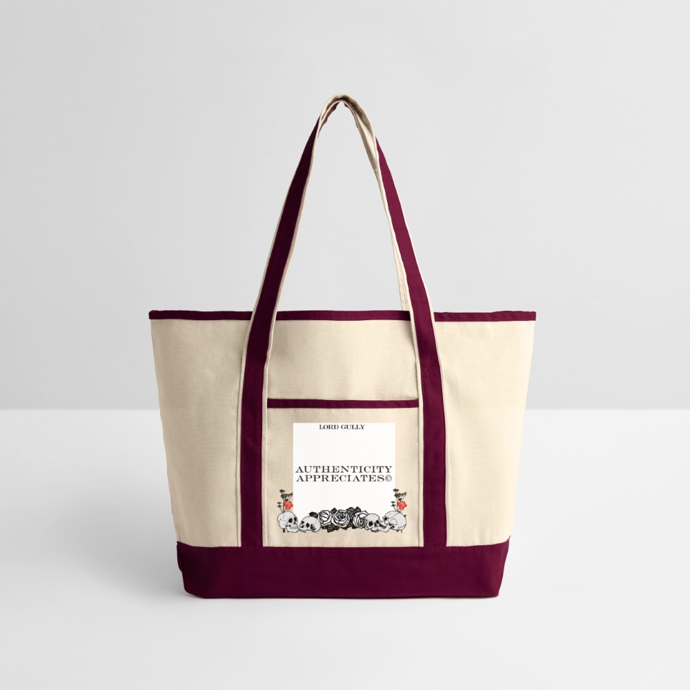 Lord Gully Deluxe Tote - natural/maroon
