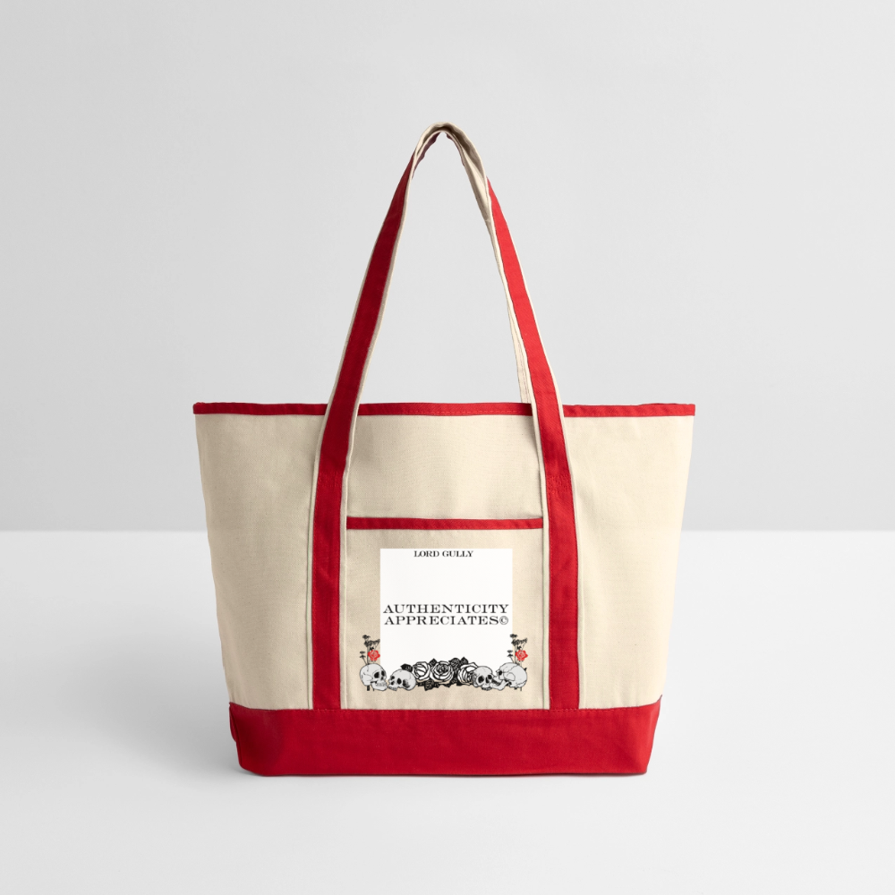 Lord Gully Deluxe Tote - Natural/Classic Red