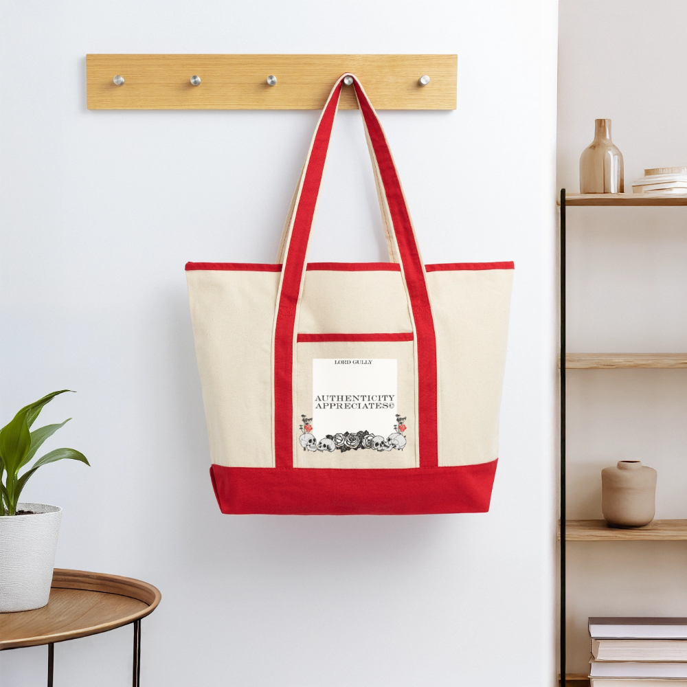 Lord Gully Deluxe Tote - Natural/Classic Red