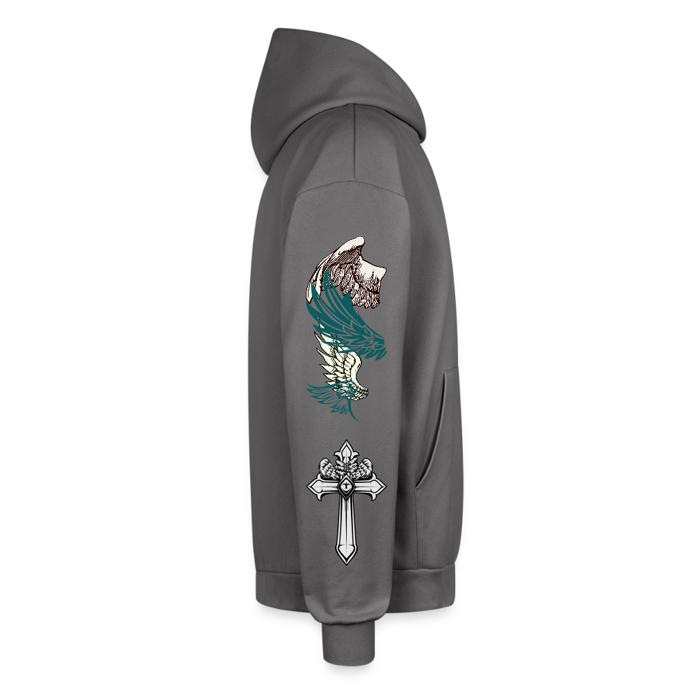Oversized Joshua 1:9 Sweatshirt - graphite gray