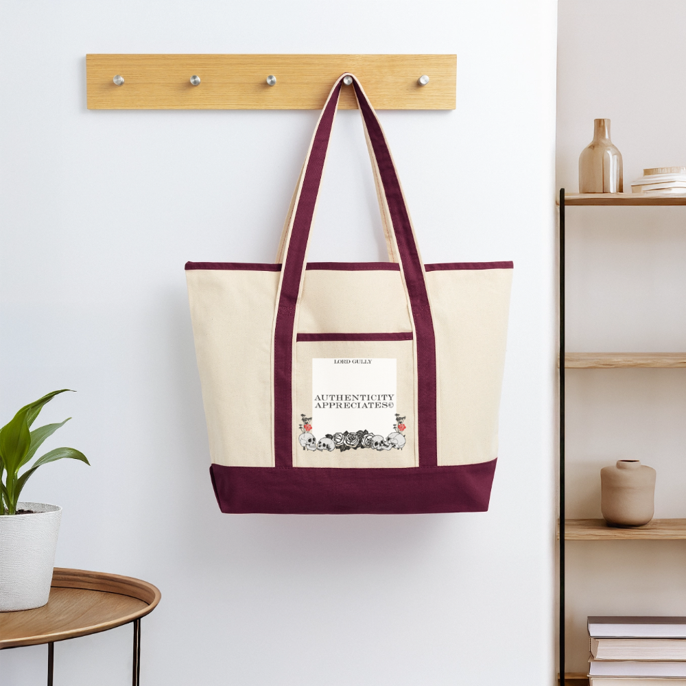 Lord Gully Deluxe Tote - natural/maroon