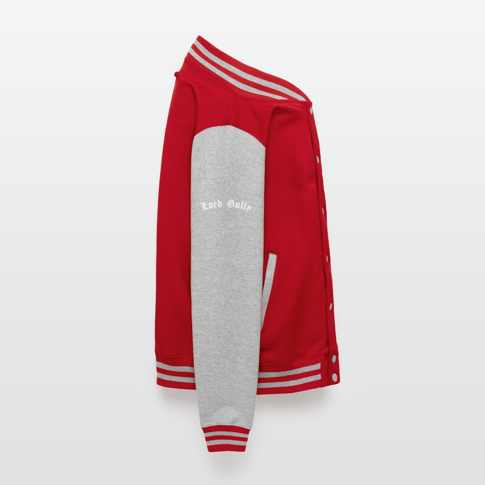Lord Gully Varsity Jacket - red/heather grey