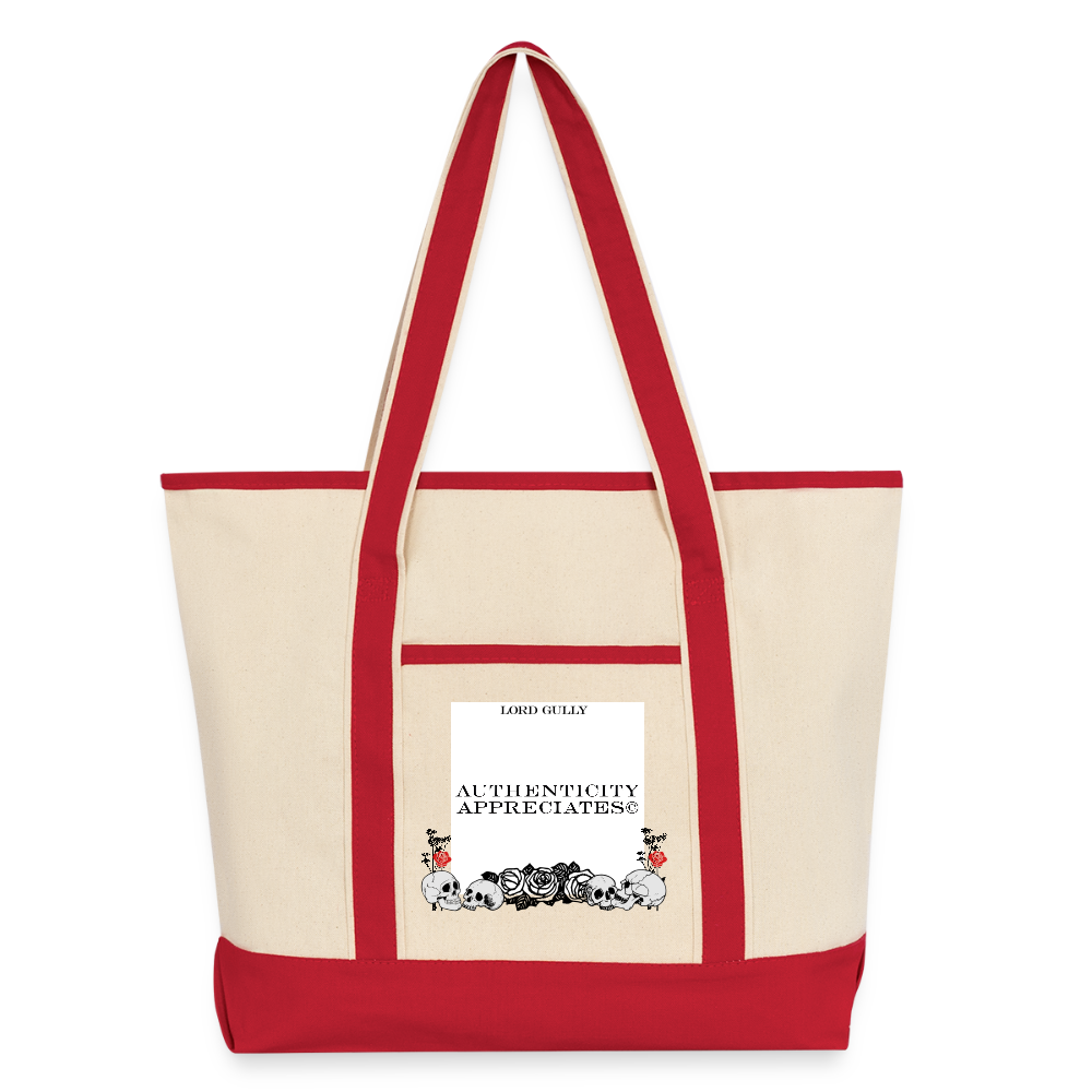 Lord Gully Deluxe Tote - Natural/Classic Red