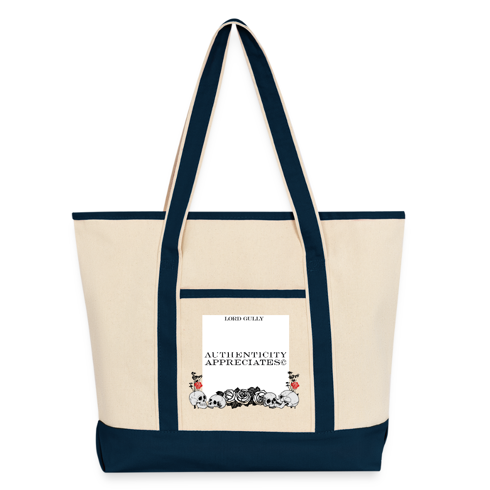 Lord Gully Deluxe Tote - Natural/French Navy