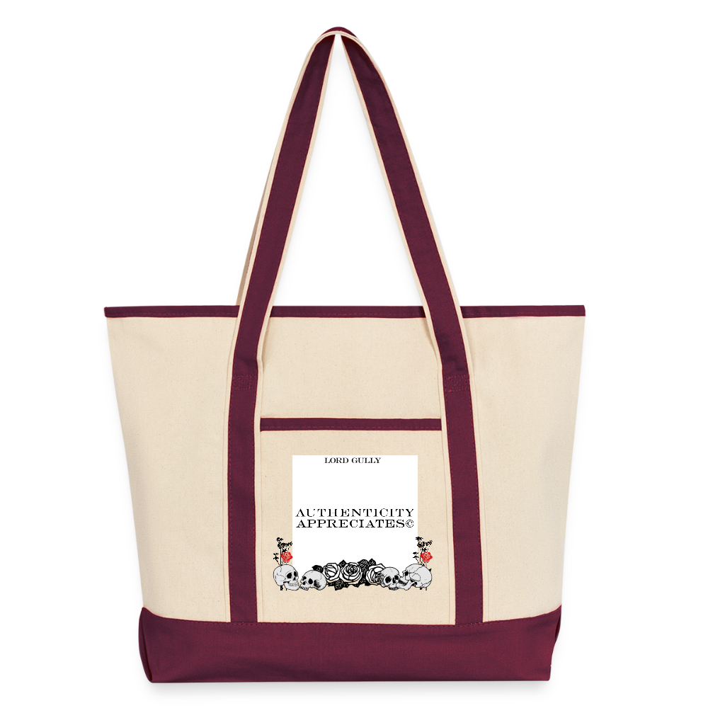Lord Gully Deluxe Tote - natural/maroon