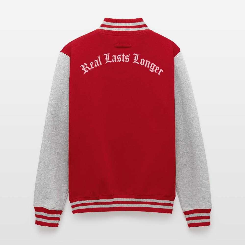Lord Gully Varsity Jacket - red/heather grey