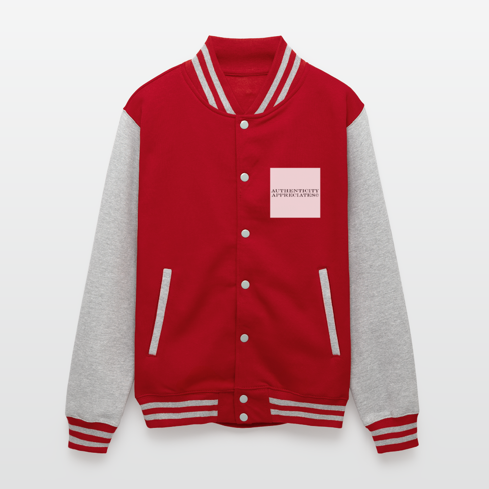 Lord Gully Varsity Jacket - red/heather grey